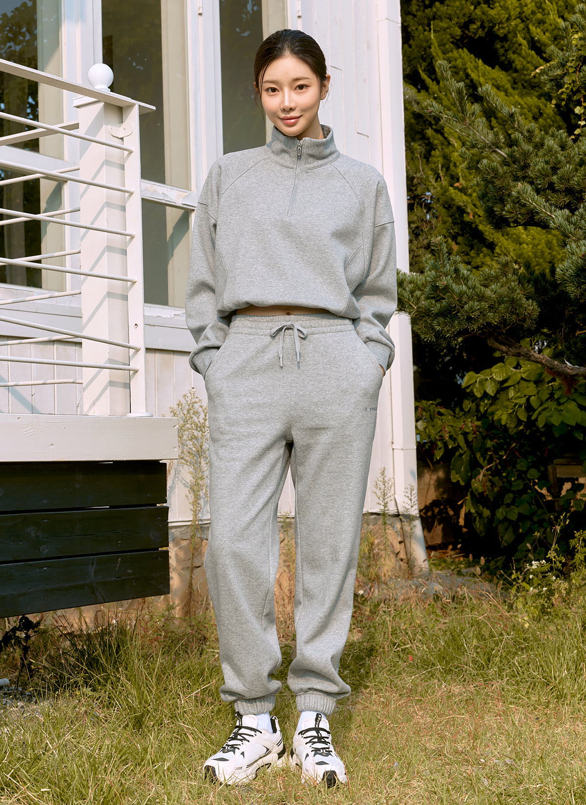 Peach Ribbed Basic Jogger Pants