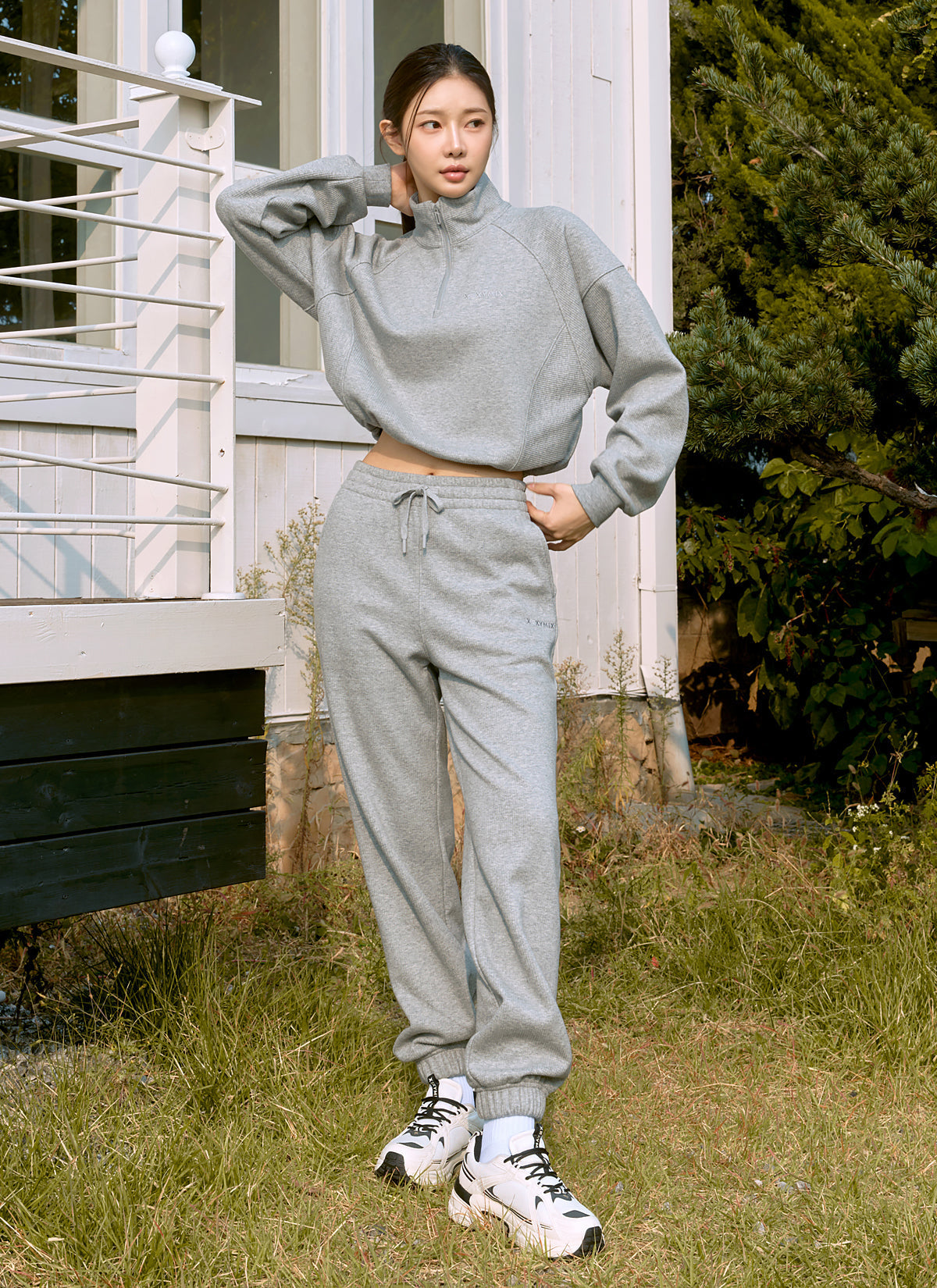 Peach Ribbed Basic Jogger Pants