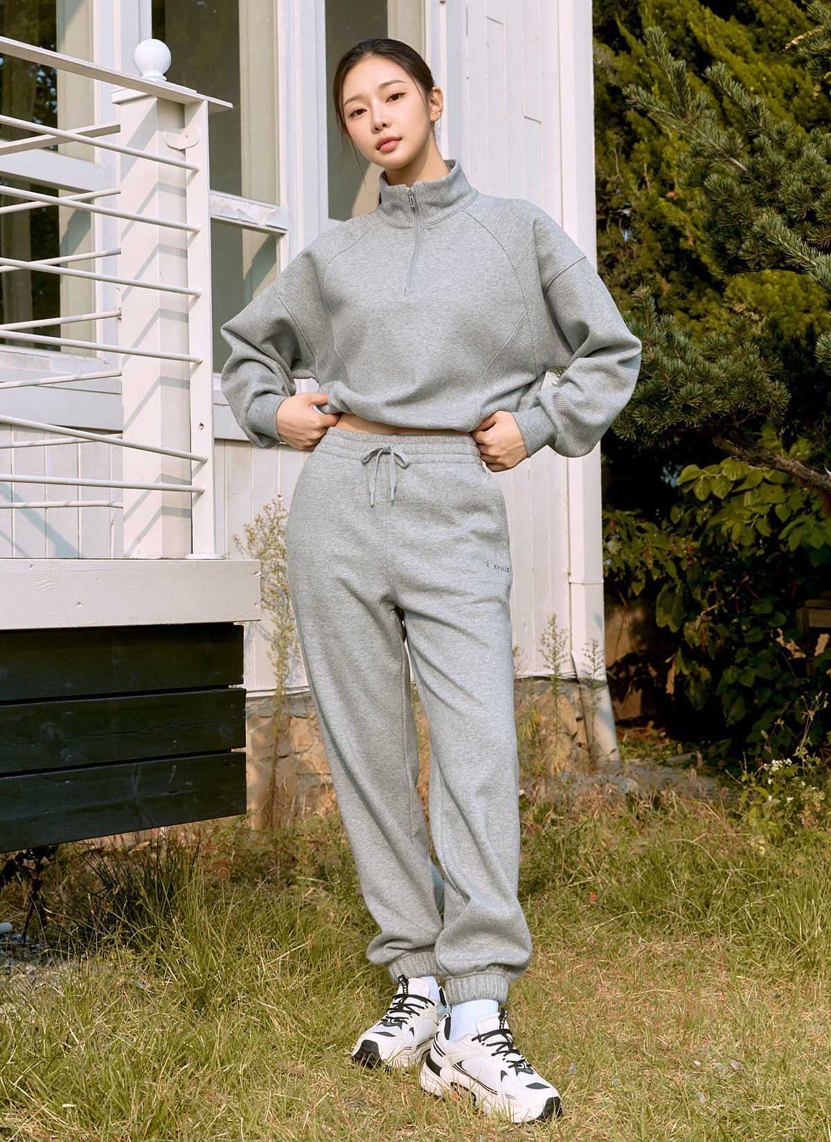 Peach Ribbed Basic Jogger Pants