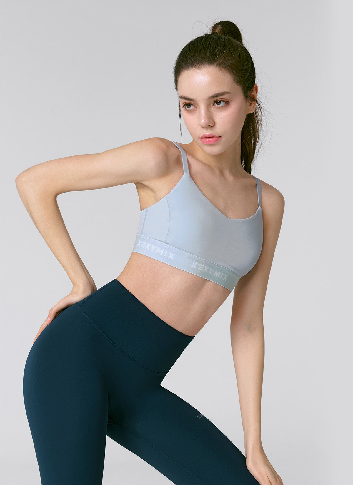 Black Label Signature Power Rise Logo Band Bra Top