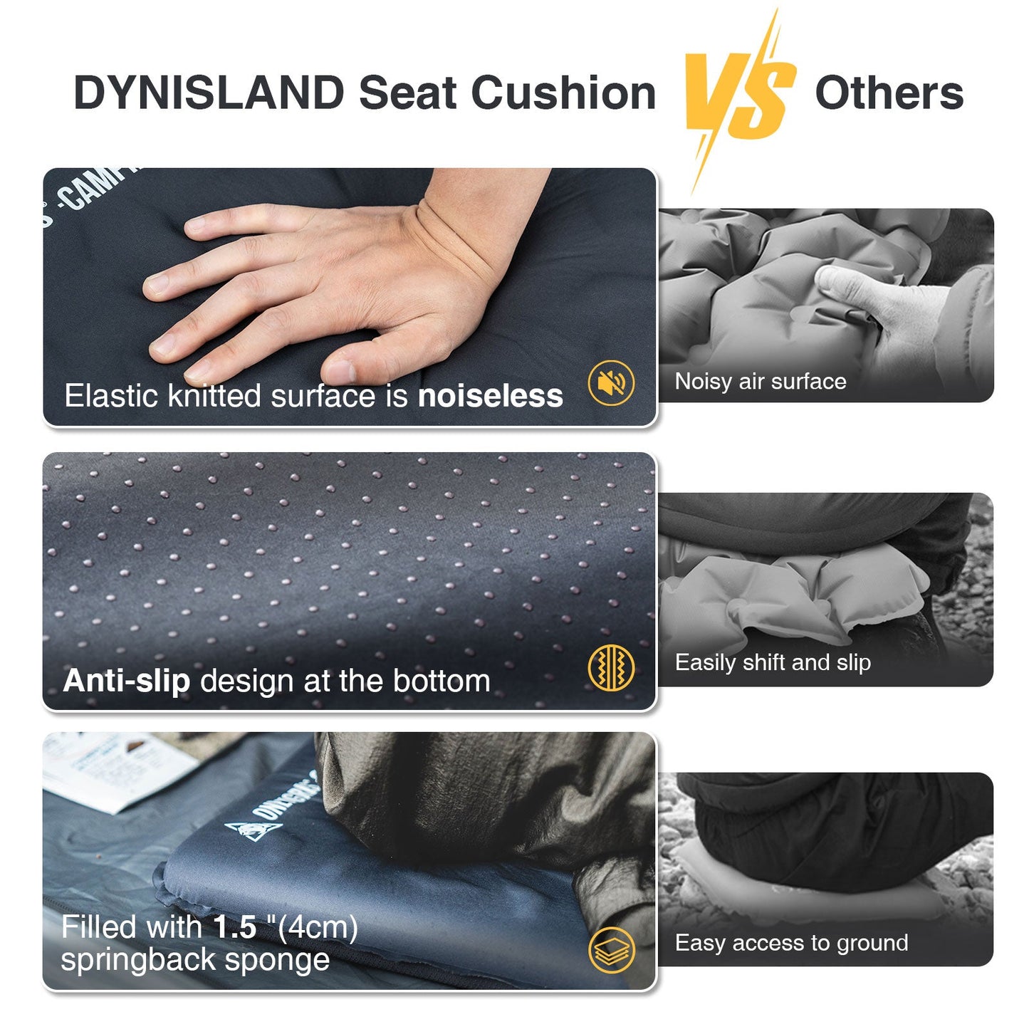 DYNISLAND SELF-INFLATING SEAT CUSHION