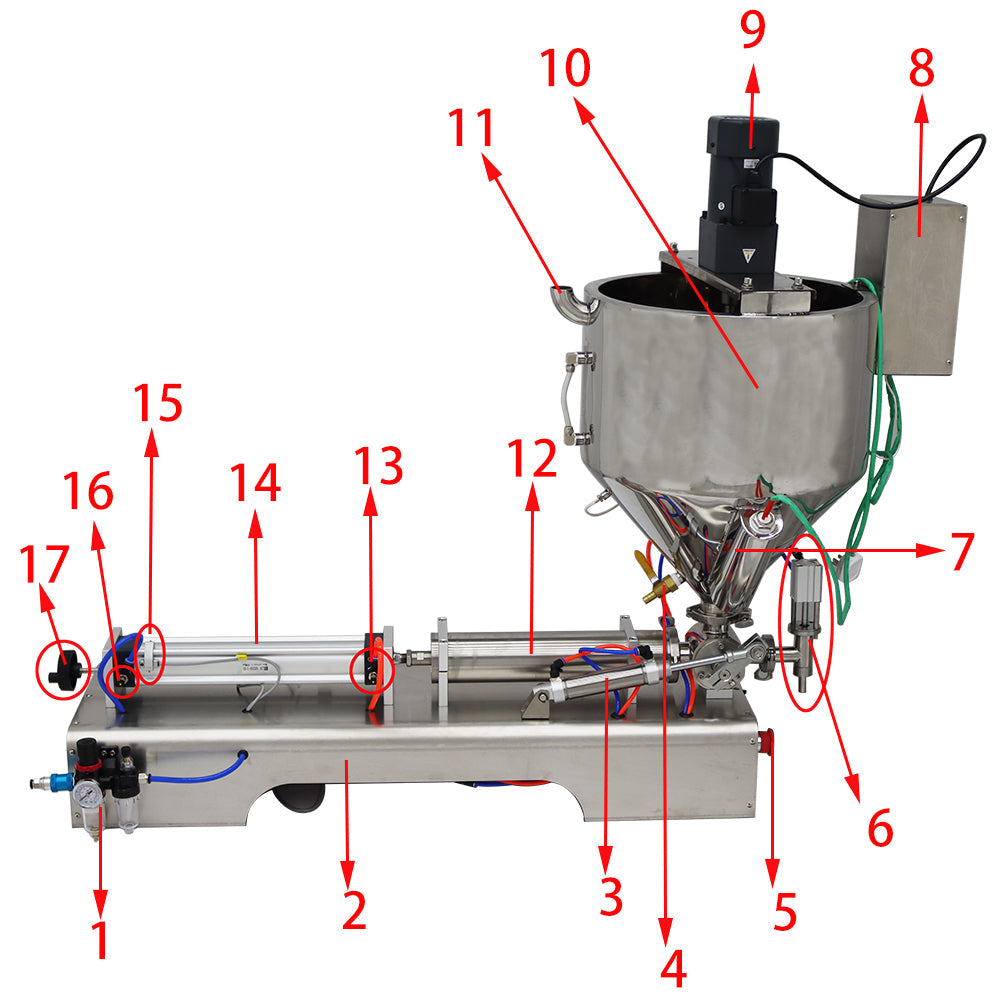 110V Paste Liquid Heating  Stirring Filling Machine