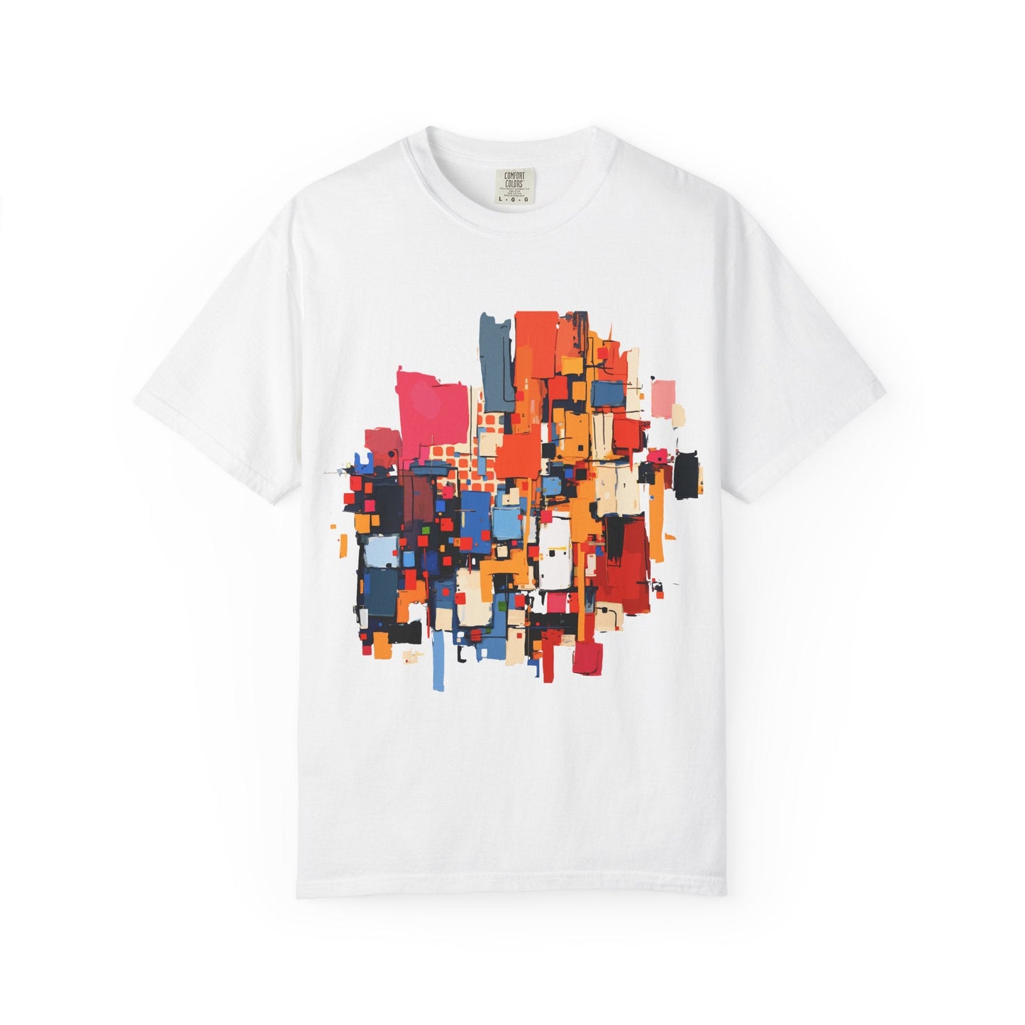 Garment-Dyed Art Tee for the Chronically Self-Expressive — Abstract Geometric AOP T-Shirt, Ring-Spun Cotton Statement, Wearable Art Streetwear