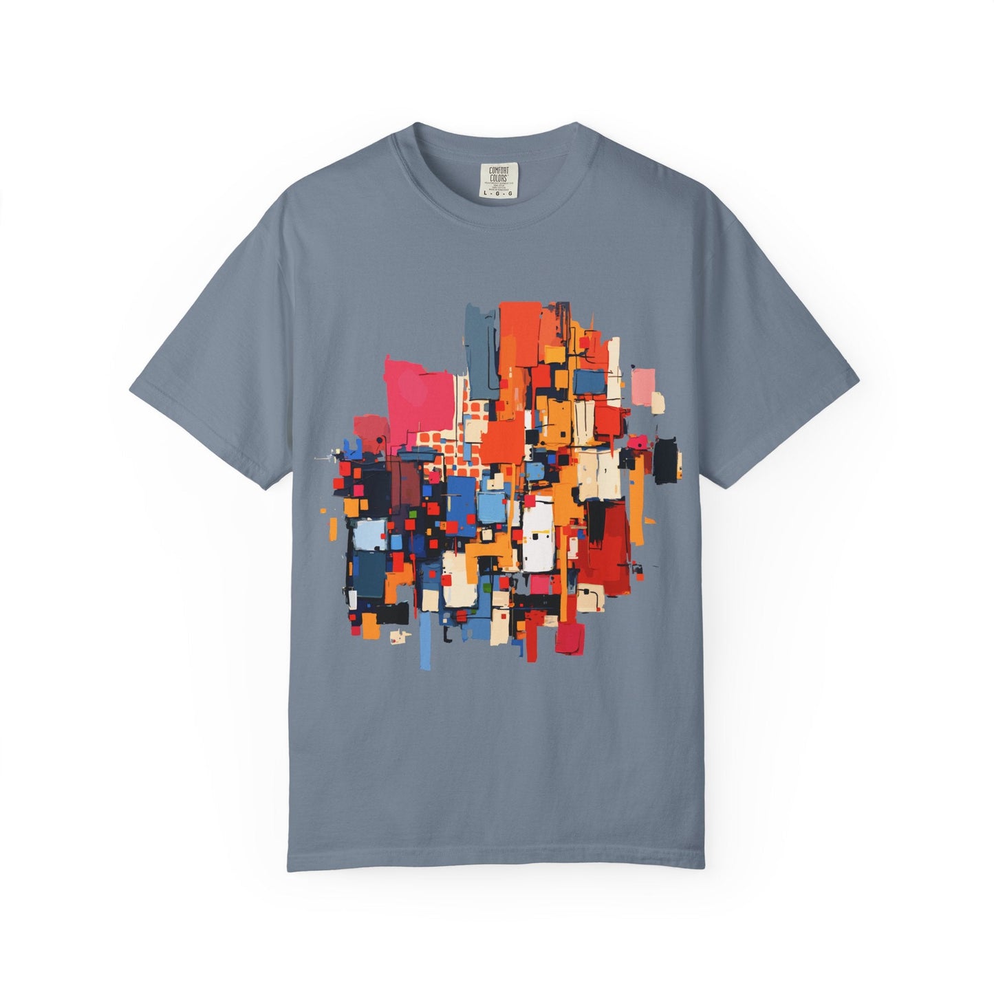Garment-Dyed Art Tee for the Chronically Self-Expressive — Abstract Geometric AOP T-Shirt, Ring-Spun Cotton Statement, Wearable Art Streetwear