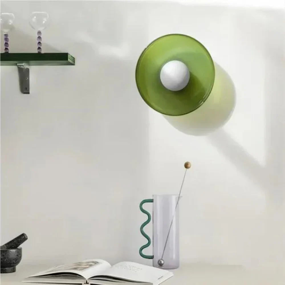 Scandinavian Glass Disc Ceiling Light With Flush Mount Design
