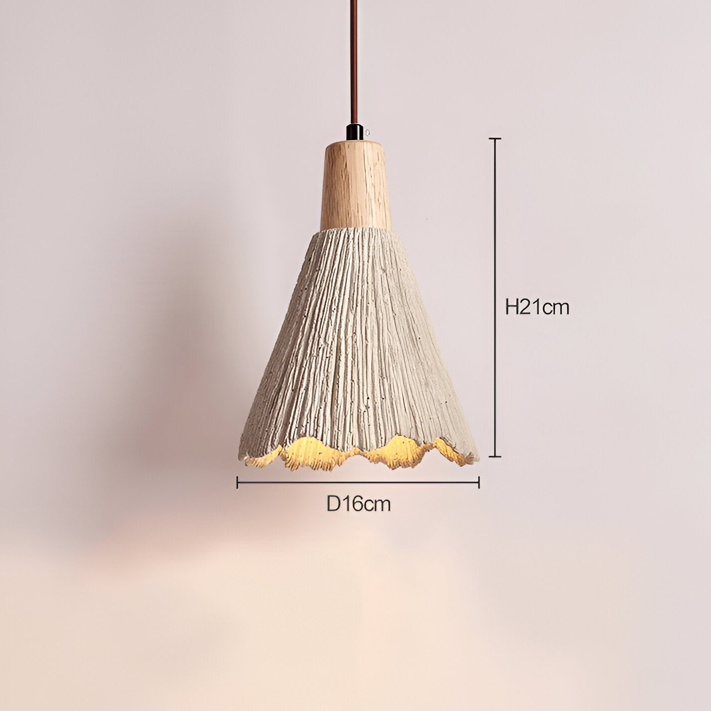 Cream Wabi-Sabi Cement Pendant Light With E27 LED Light