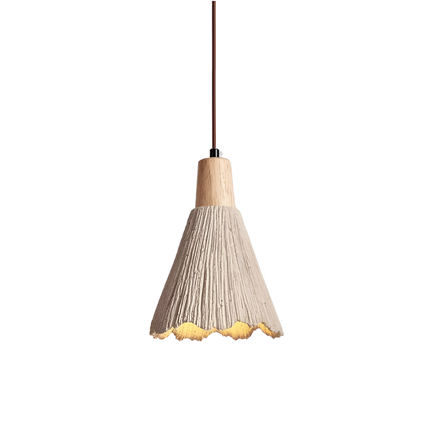 Cream Wabi-Sabi Cement Pendant Light With E27 LED Light