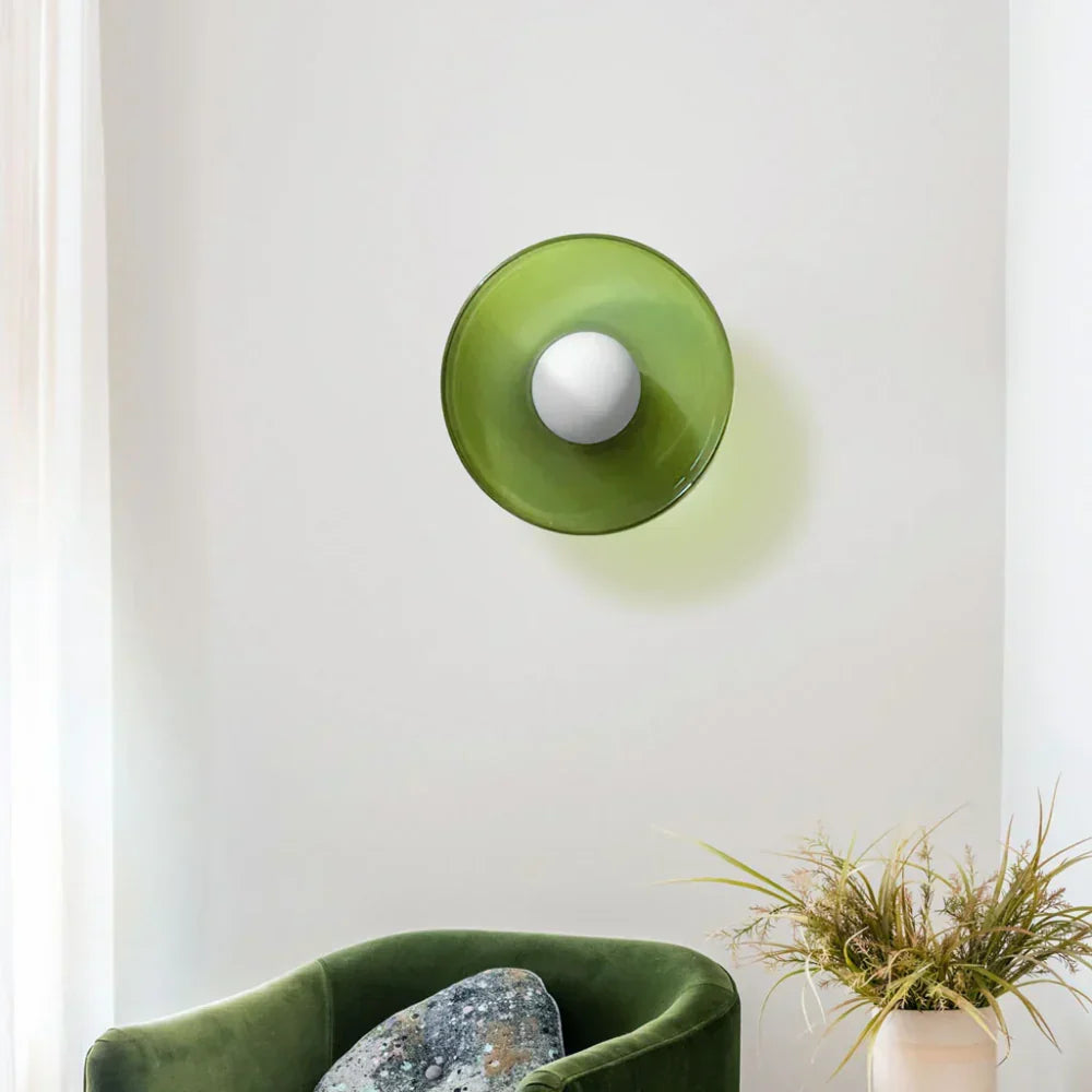 Scandinavian Glass Disc Ceiling Light With Flush Mount Design