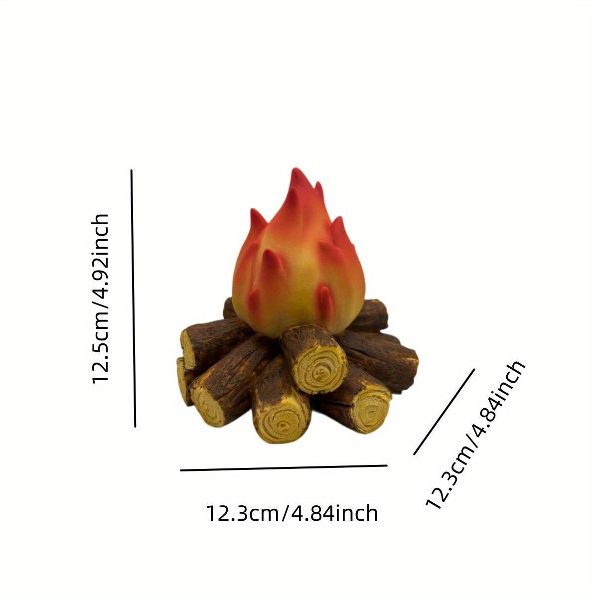 Battery-Powered LED Resin Charcoal Flame Lamp TJR8M3F