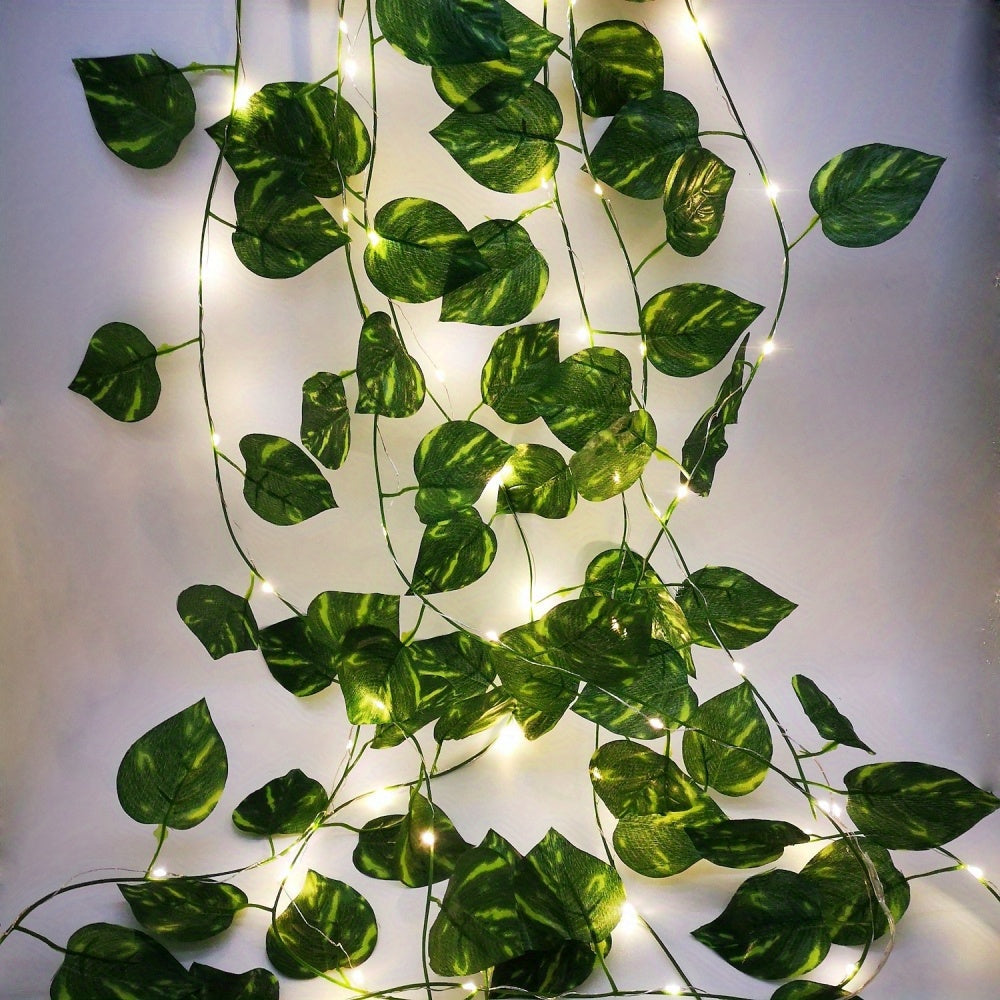 Simulation Pothos Leaf LED String Lights 2 Meters/6.56 Feet 20 LEDs - S2T8