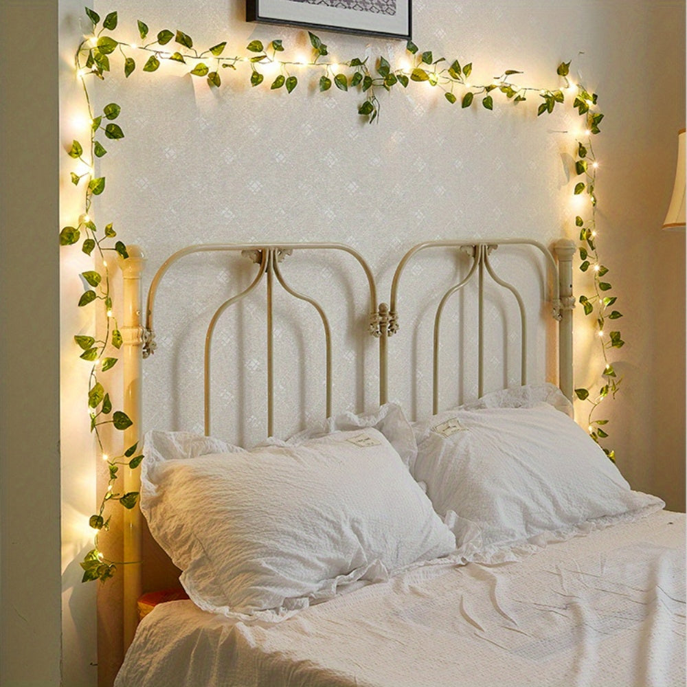 Simulation Pothos Leaf LED String Lights 2 Meters/6.56 Feet 20 LEDs - S2T8