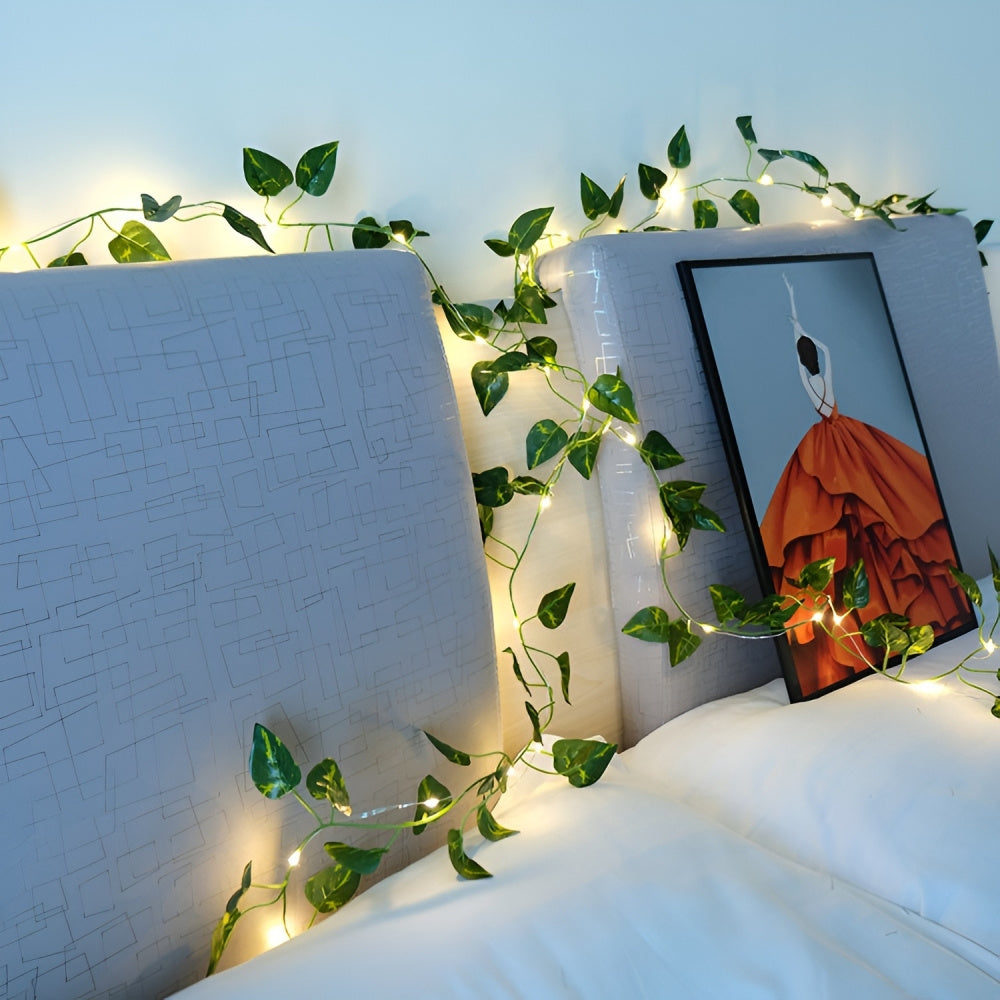 Simulation Pothos Leaf LED String Lights 2 Meters/6.56 Feet 20 LEDs - S2T8