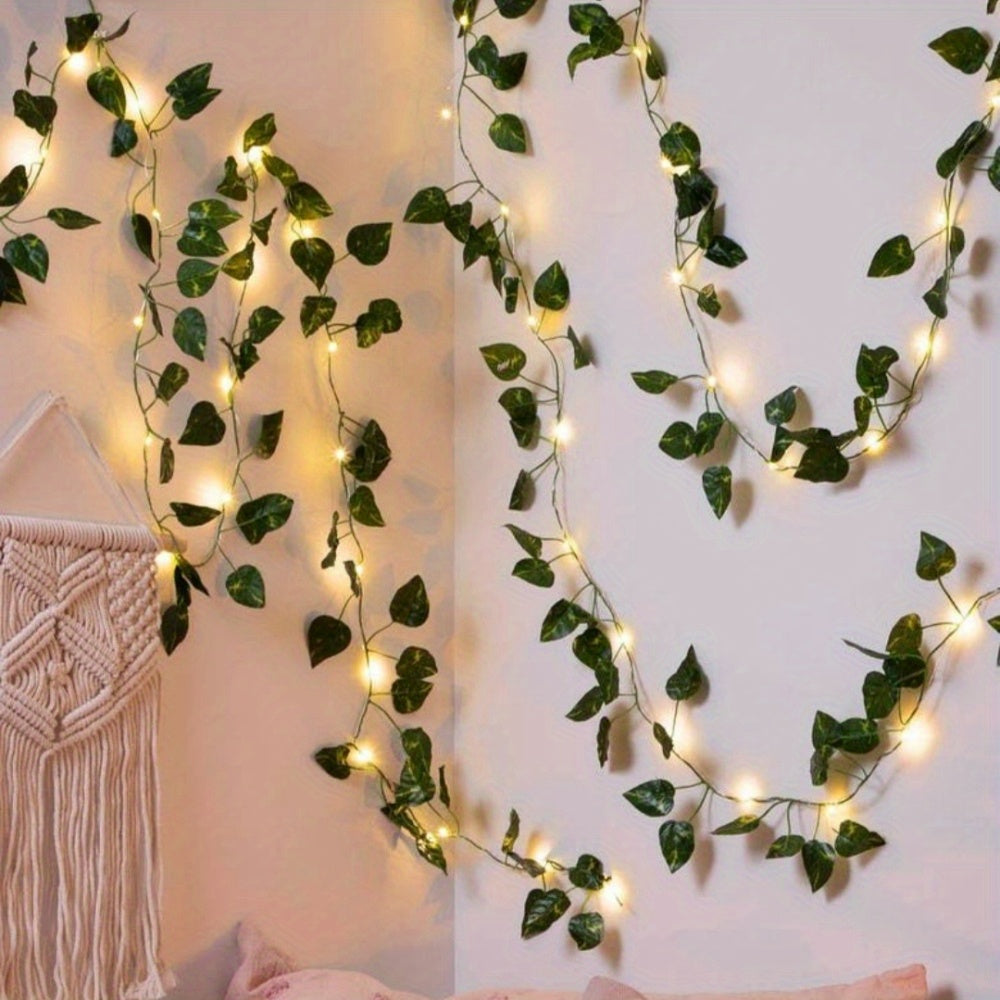 Simulation Pothos Leaf LED String Lights 2 Meters/6.56 Feet 20 LEDs - S2T8