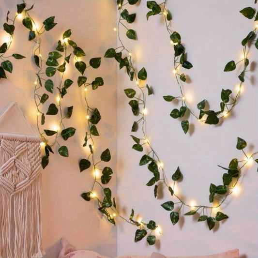 Simulation Pothos Leaf LED String Lights 2 Meters/6.56 Feet 20 LEDs - S2T8