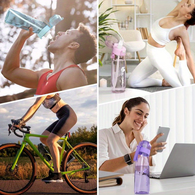 1pc Aromatic Bouncing Lid Sports Water Cup + 7pcs Flavor Rings-0WT6