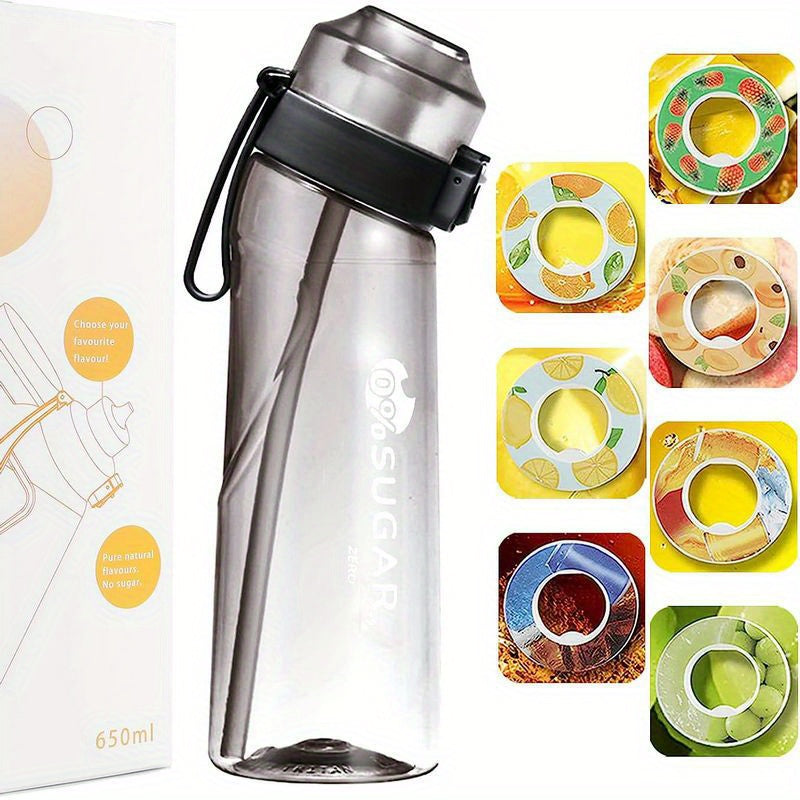 1pc Aromatic Bouncing Lid Sports Water Cup + 7pcs Flavor Rings-0WT6