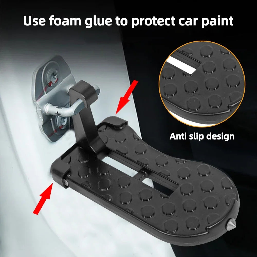 Foldable Car Door Step, Safety Hammer Included TJR5M8P