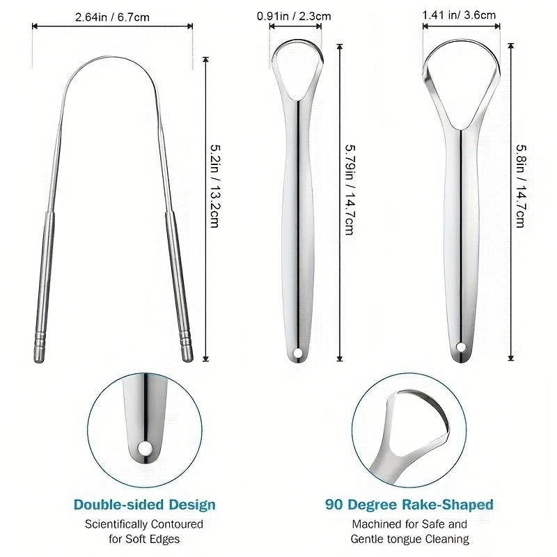 3pcs Stainless Steel Spoon Tongue Scraper - YGV8