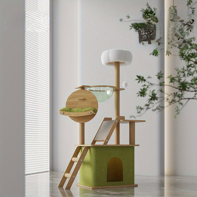 Multi-Level Cat Tree House with Scratching Post - WAZ0