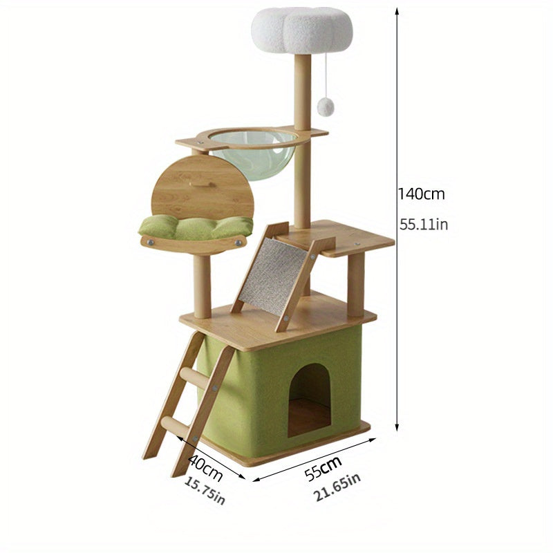 Multi-Level Cat Tree House with Scratching Post - WAZ0