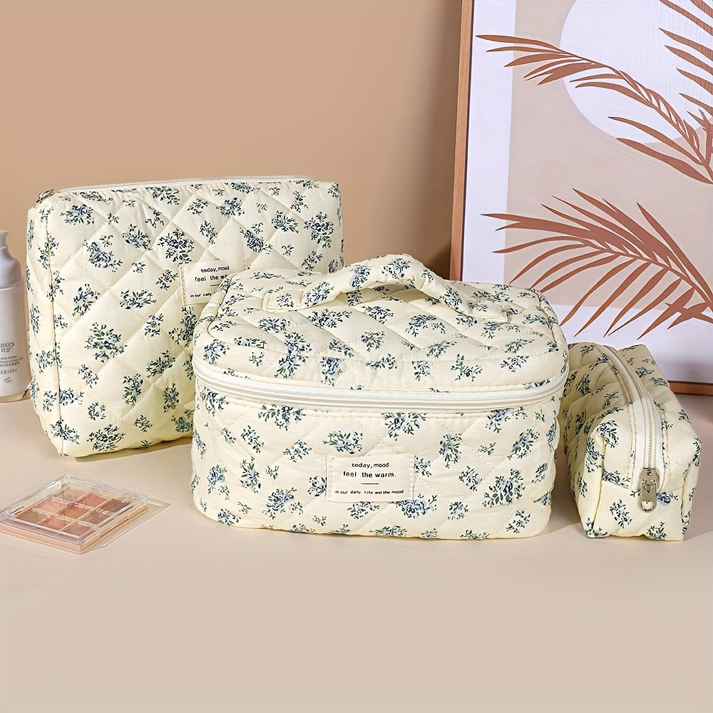 Charming 3pcs Quilted Makeup Bag Set - A2NK