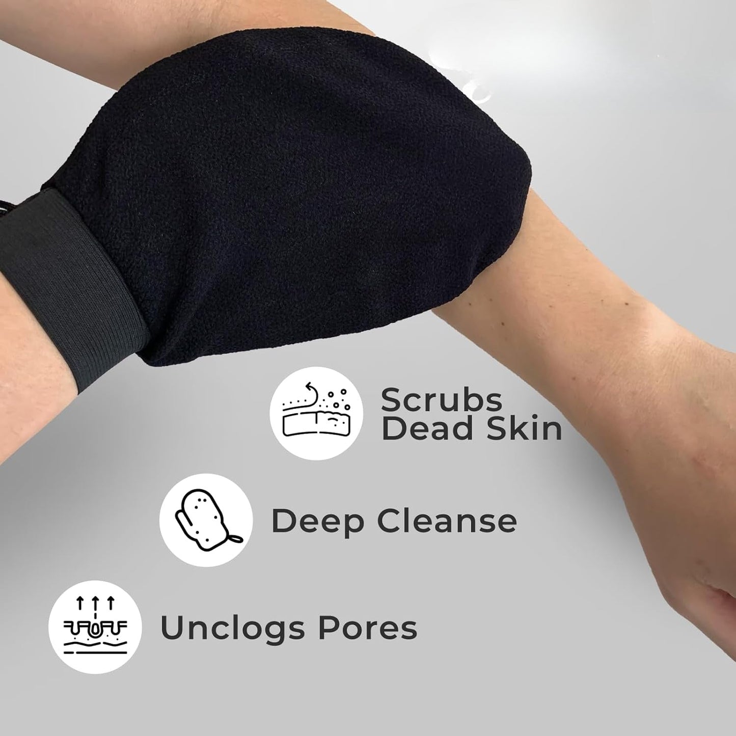 Body Scrub Gloves (Turkish Kessa Mitts) for Exfoliation - UVJ0