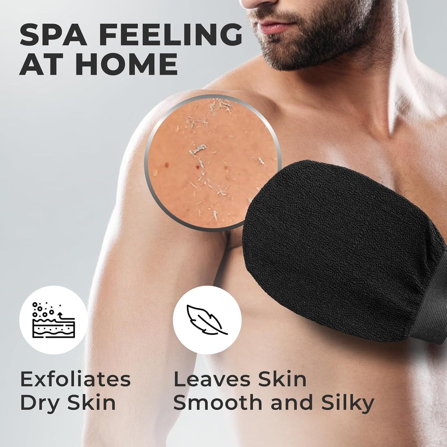 Body Scrub Gloves (Turkish Kessa Mitts) for Exfoliation - UVJ0