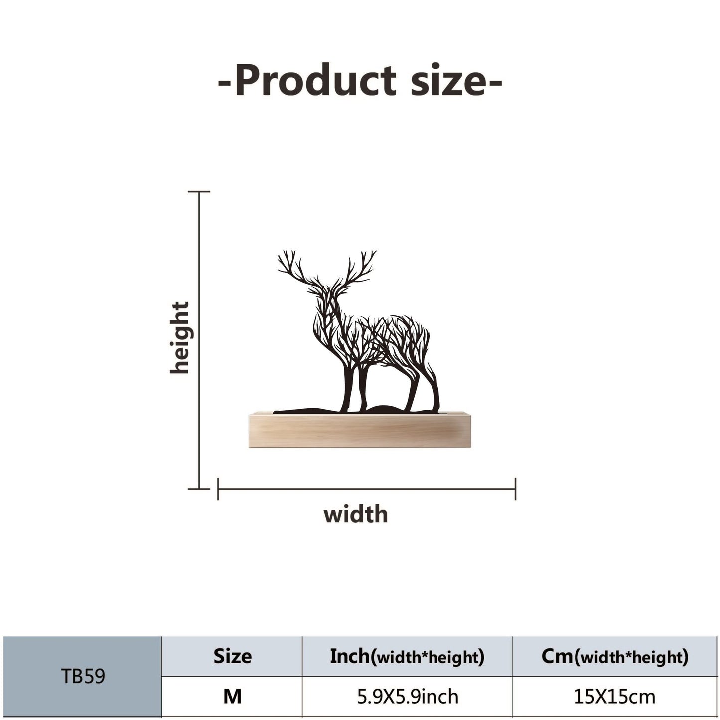 Iron Deer Branch Decor- HMT14WD