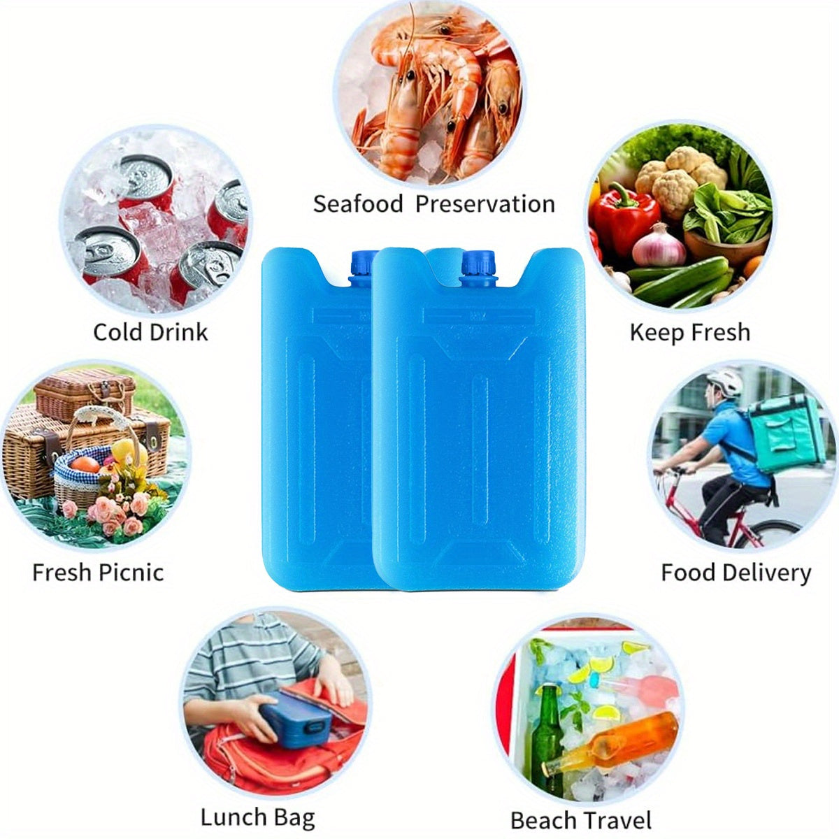 6Pack Reusable Cooler Ice Packs-DXN4