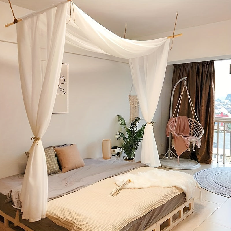 Boho Chic White Tulle Bed Canopy - P8YB