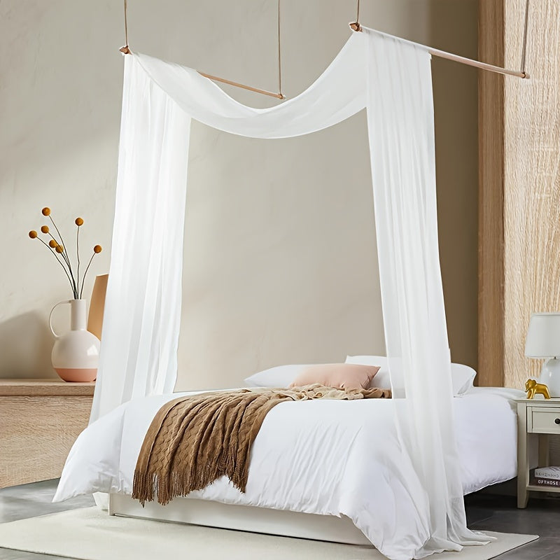 Boho Chic White Tulle Bed Canopy - P8YB