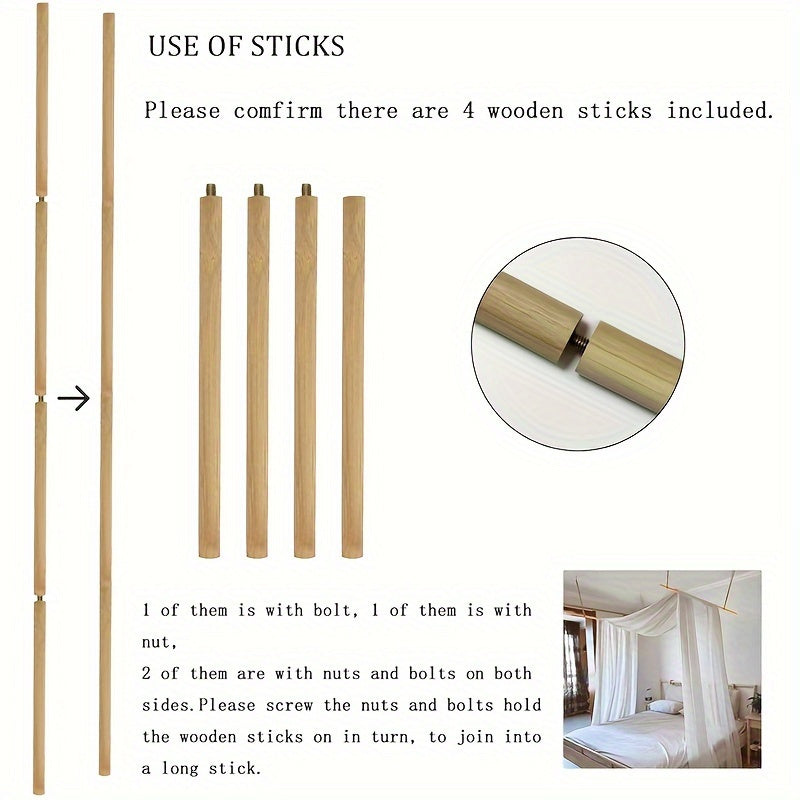 Boho Chic White Tulle Bed Canopy - P8YB