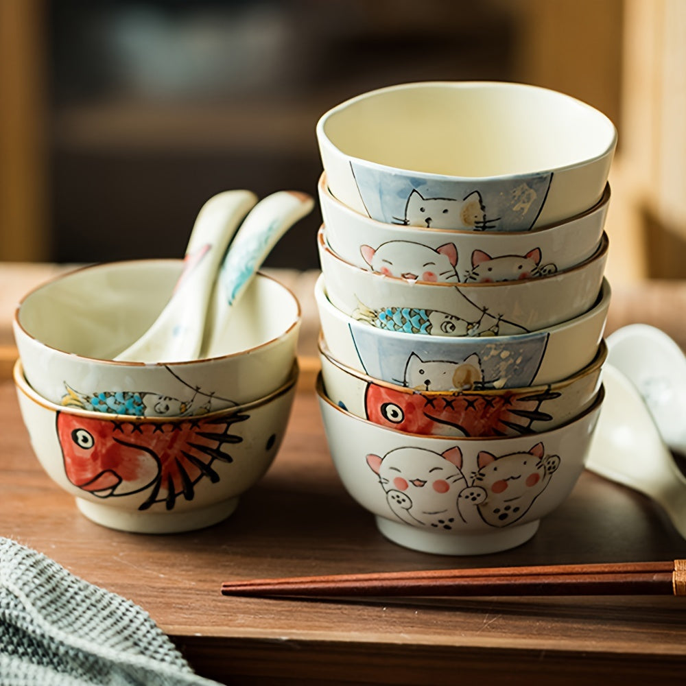 Creative Japanese Ceramic Soup Bowls Set of 10.16 - SDJI
