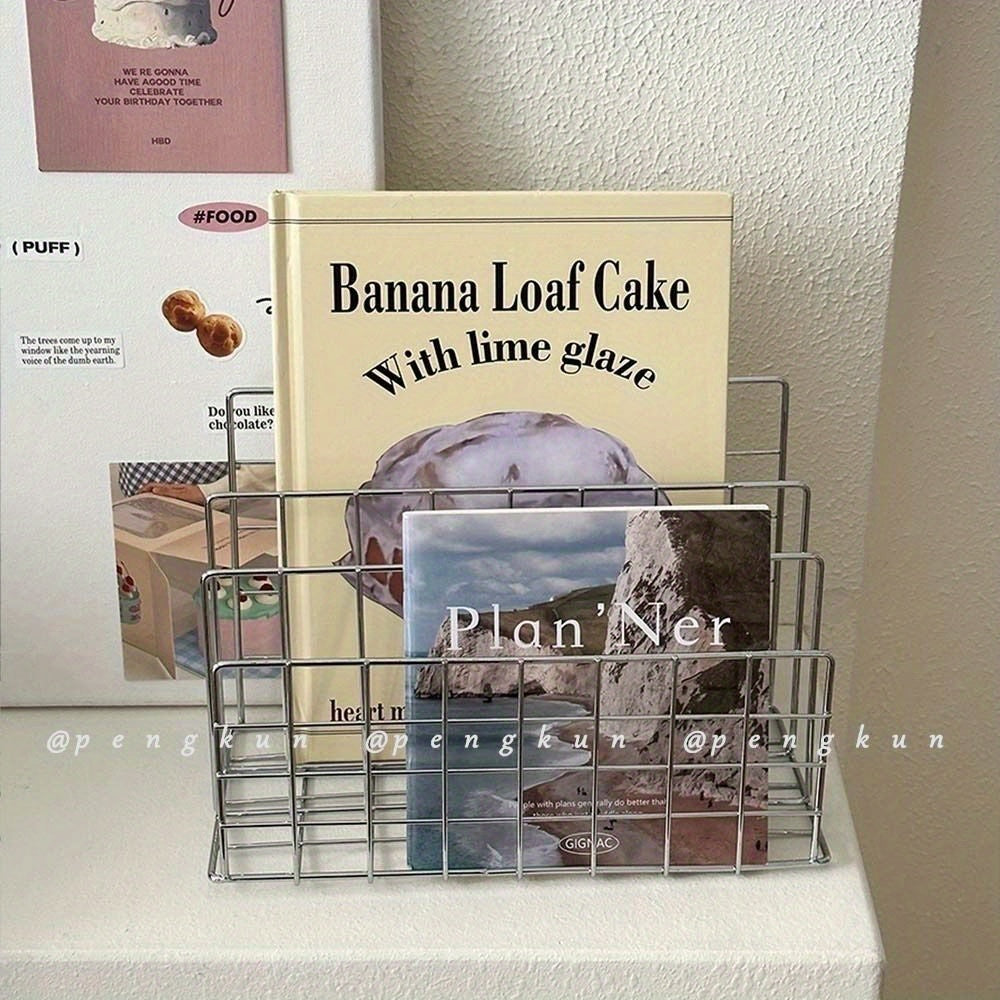 Polished Iron Bookshelf Organizer - DNJ2