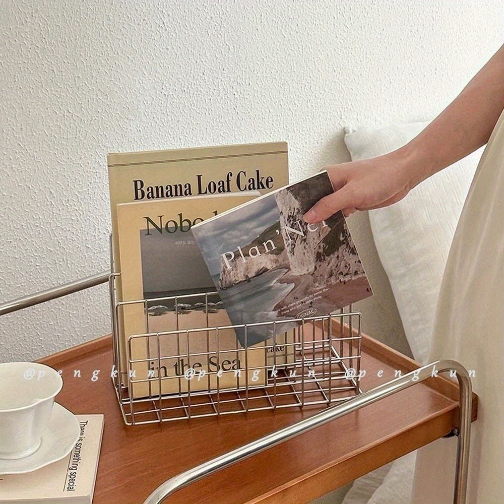 Polished Iron Bookshelf Organizer - DNJ2