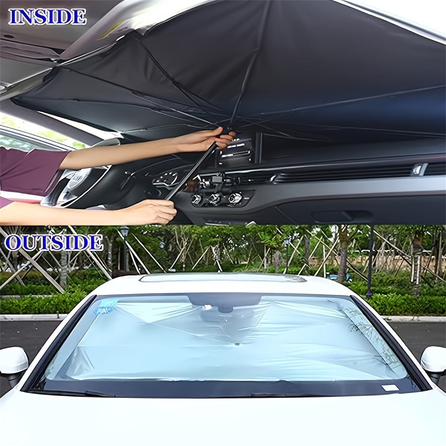 Portable Foldable Windshield Sun Shade, UV Protection for Vehicles TJR4B9M