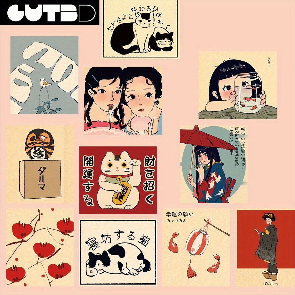 GUTBD Japanese Style Cartoon Stickers - E3BJ