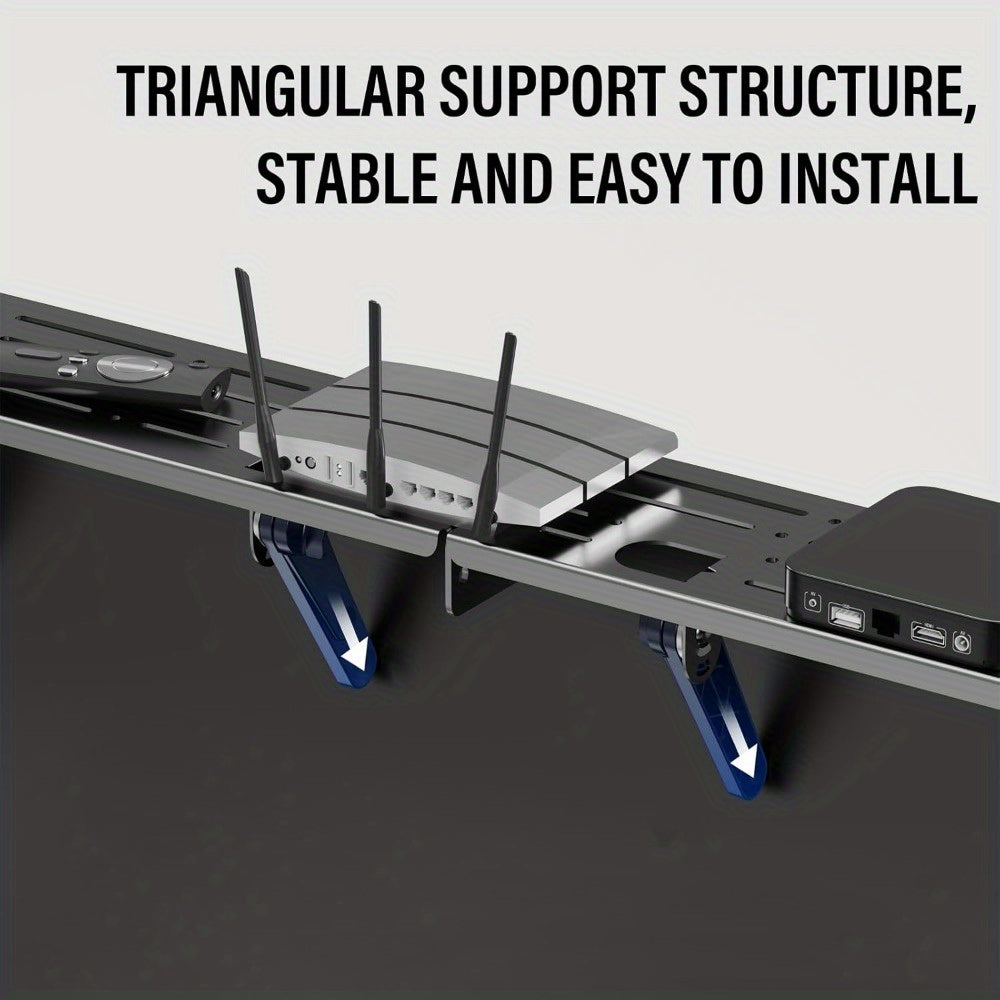 Briartw Steel TV Top Shelf, Adjustable Stand TJR6D3P