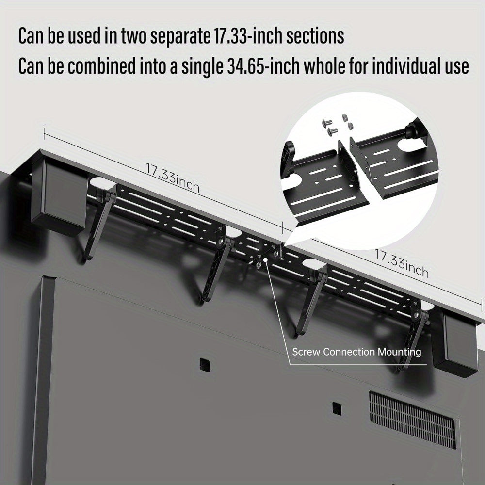 Briartw Steel TV Top Shelf, Adjustable Stand TJR6D3P