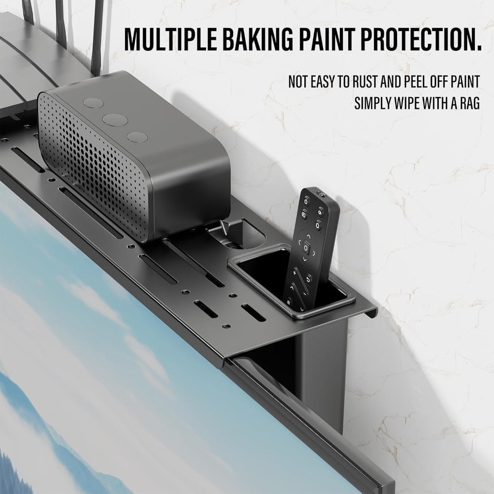 Briartw Steel TV Top Shelf, Adjustable Stand TJR6D3P