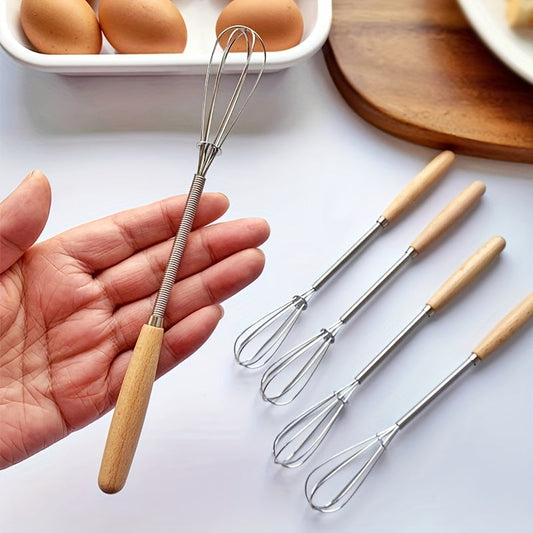 Stainless Steel Mini Whisk with Wooden Handle - V7HB