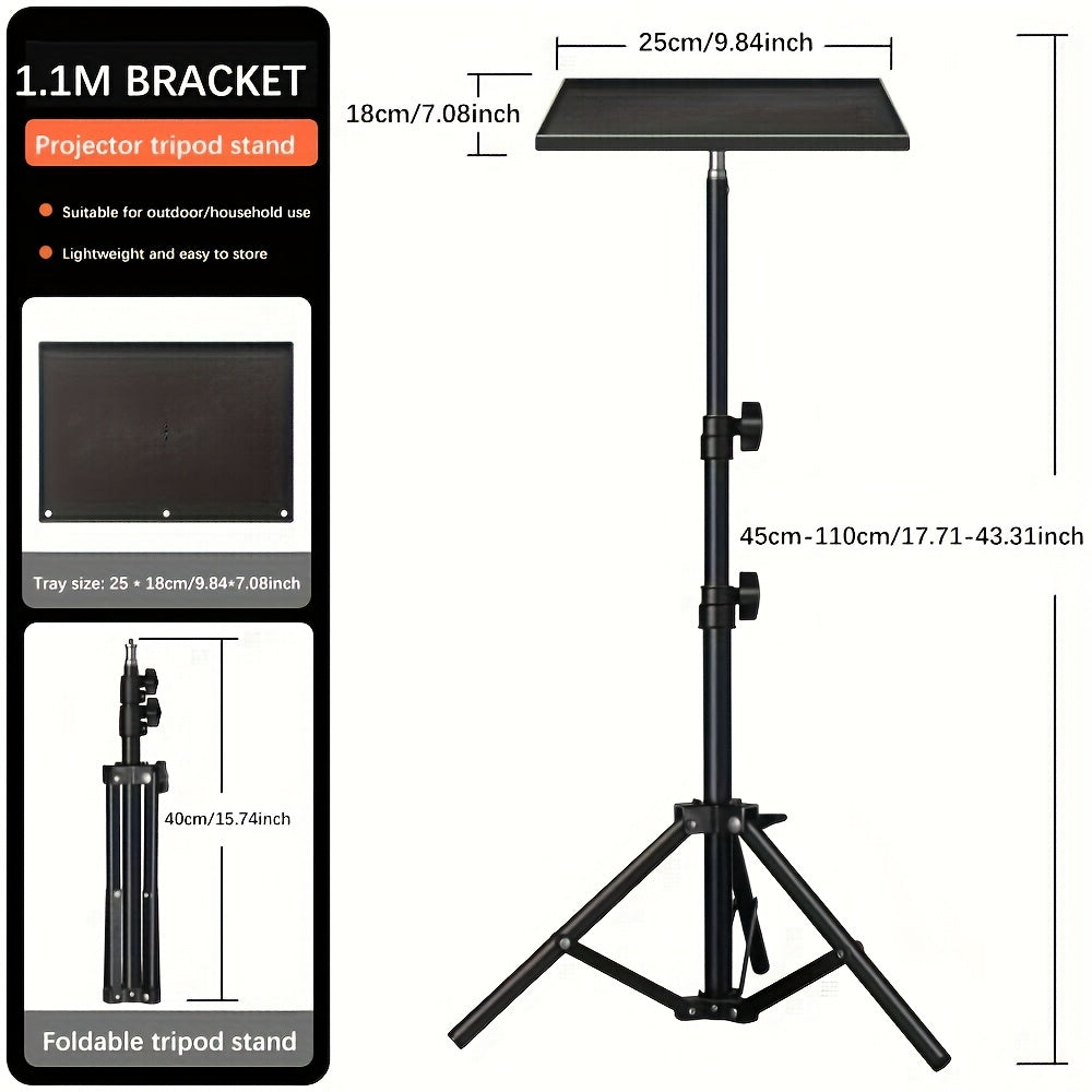 Adjustable Projector Stand, Durable ABS, Desktop & Floor Use TJR5X8L