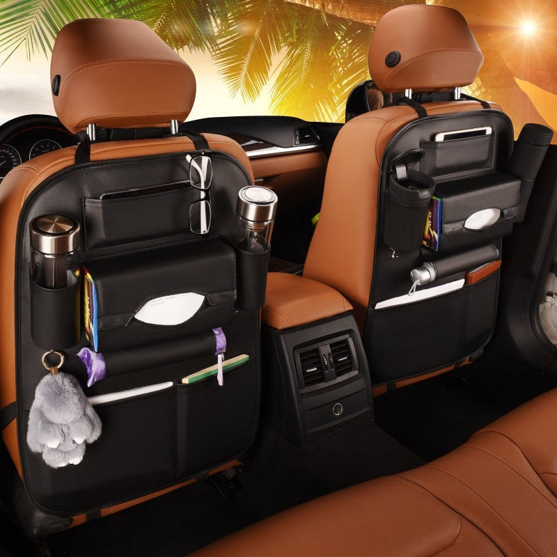 Faux Leather Car Seat Organizer- HMT15LS