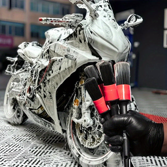 Motorcycle Wheel Hub & Tire Rim Cleaning Brush Set TJR6R2P