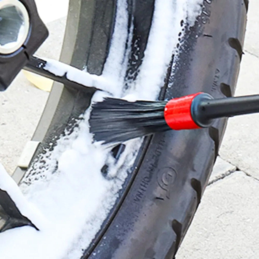 Motorcycle Wheel Hub & Tire Rim Cleaning Brush Set TJR6R2P