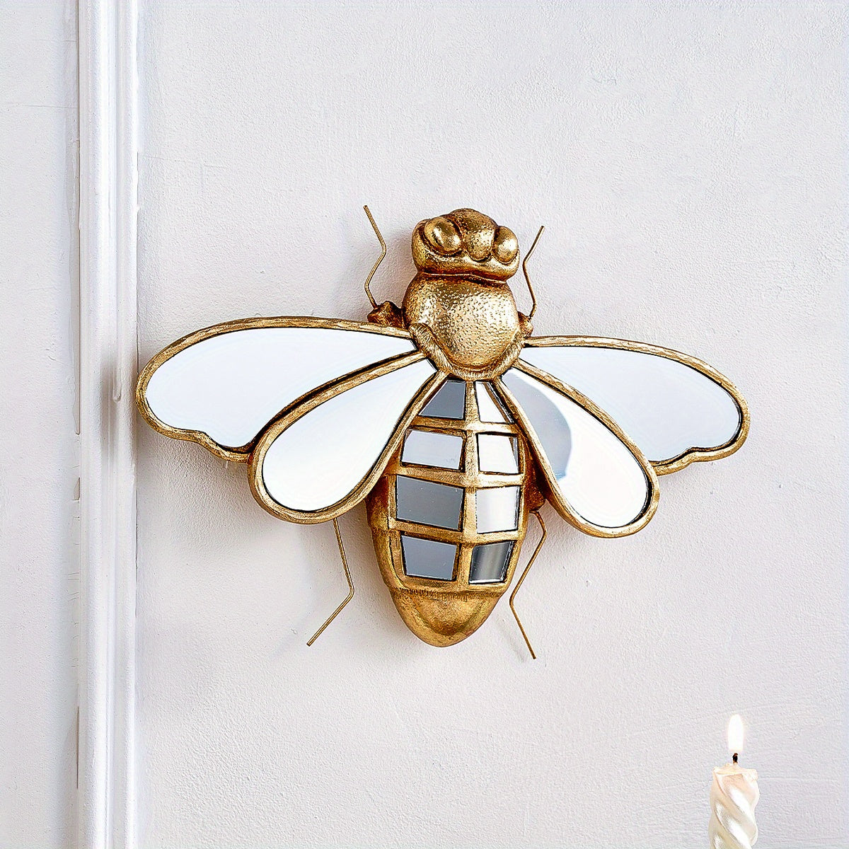 Creative Resin Material 17.02*25.4cm Golden Yellow Bee Beetle Home Decoration - XDL2