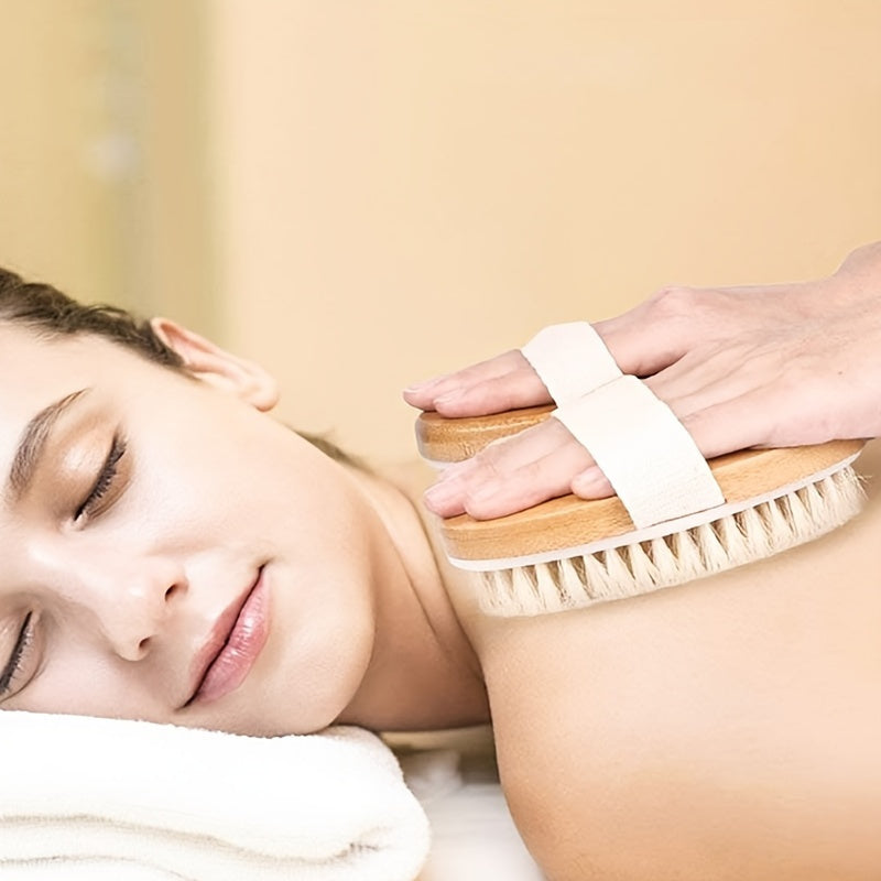 Natural Wooden Body Brush With Soft Bristles - D2CI