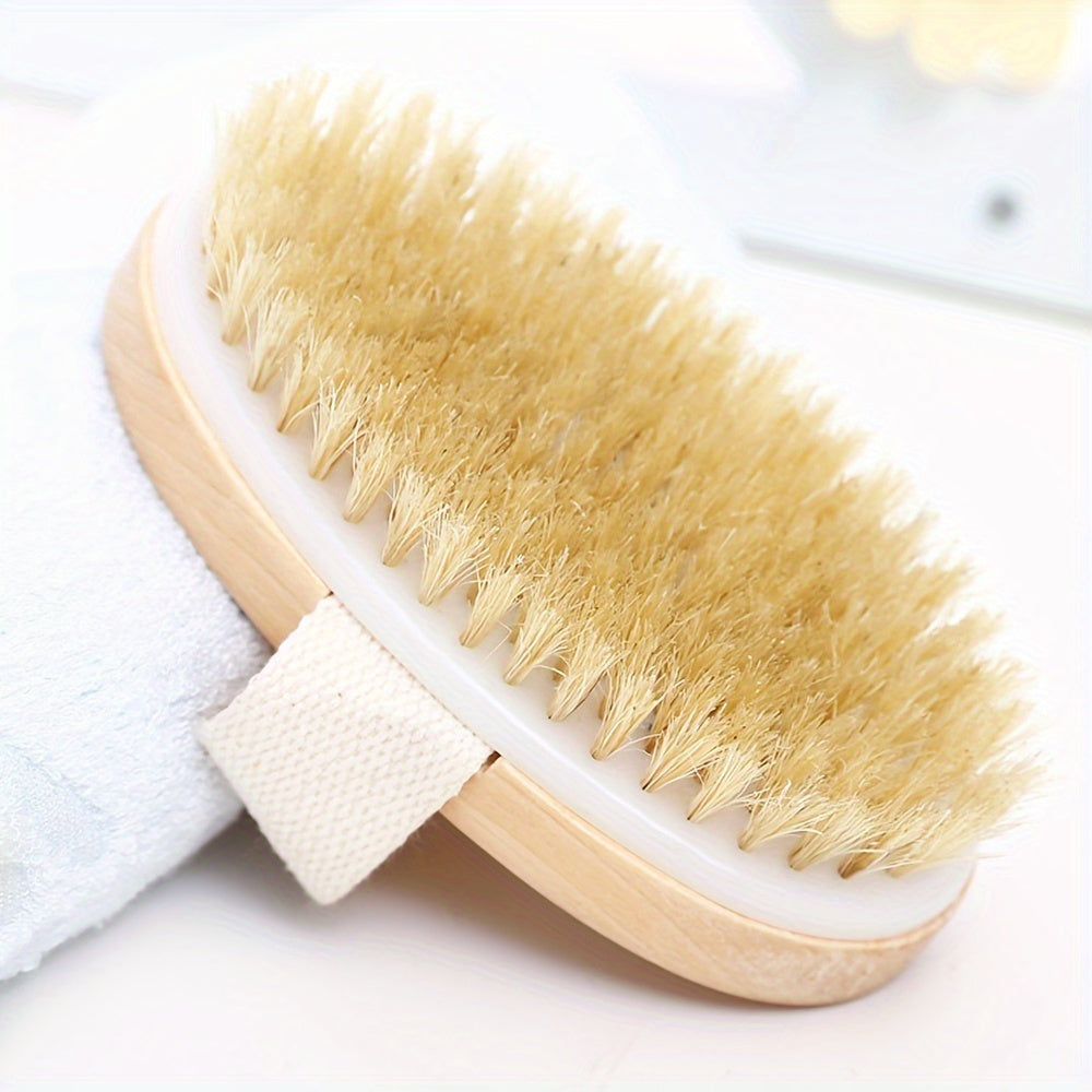 Natural Wooden Body Brush With Soft Bristles - D2CI