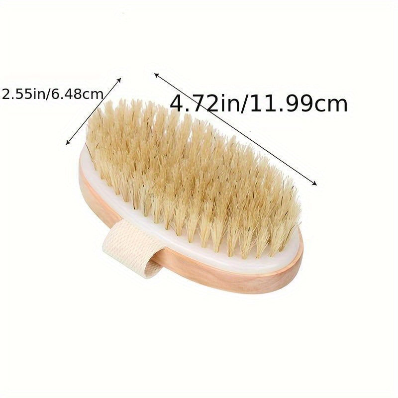 Natural Wooden Body Brush With Soft Bristles - D2CI
