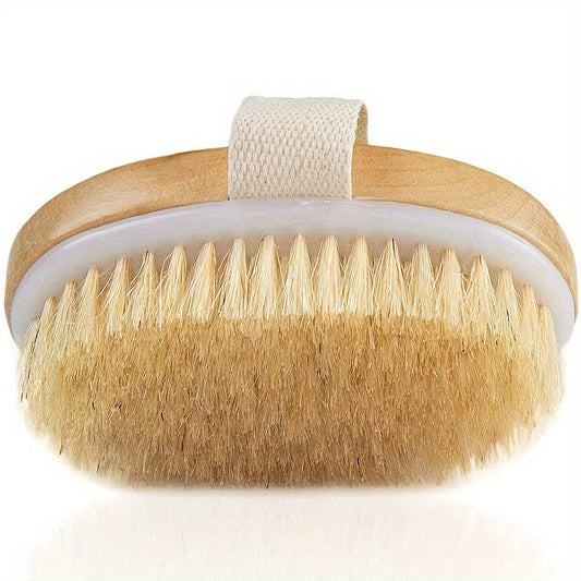 Natural Wooden Body Brush With Soft Bristles - D2CI
